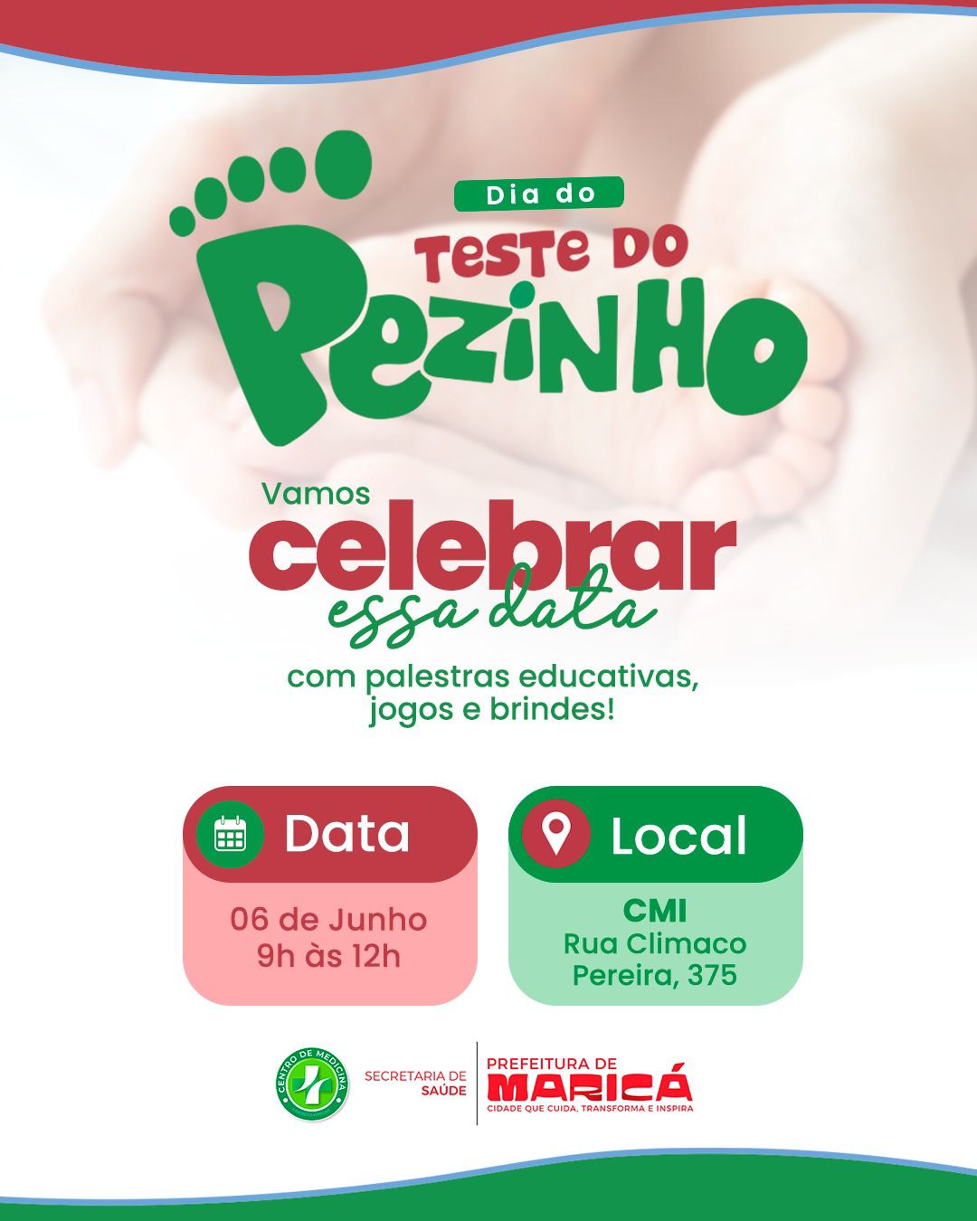 🎗 Evento Especial: Dia do Teste do Pezinho